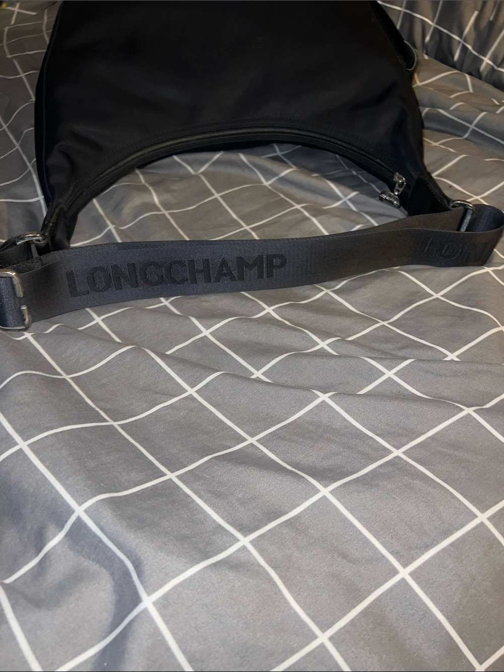 Longchamp Black Nylon Hobo Shoulder Bag - Picture 6 of 13